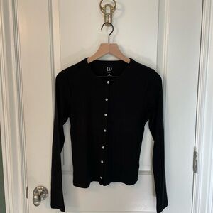 GAP Women's Black Button Down Sweater